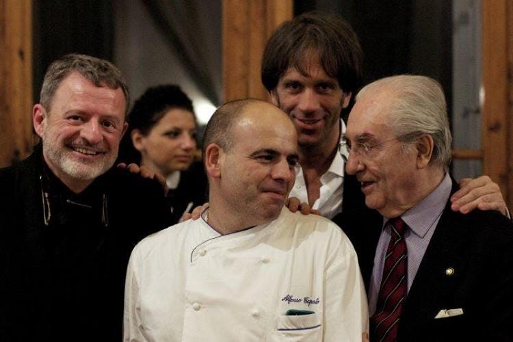 Alberto Lupini, Alfonso Caputo, Davide Oldani e Gualtiero Marchesi